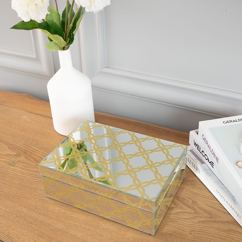 Стеклянная зеркальная шкатулка с