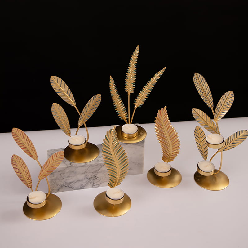 Подгонянный держатель для свечи Теилайгт металла домашнего декора различные сформированный листьями